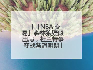 「NBA·交易」森林狼疑似出局，杜兰特争夺战渐趋明朗