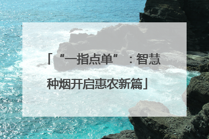 “一指点单”：智慧种烟开启惠农新篇