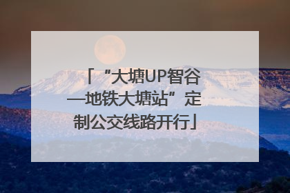 “大塘UP智谷—地铁大塘站”定制公交线路开行