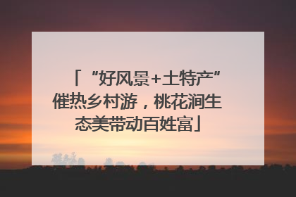 “好风景+土特产”催热乡村游，桃花涧生态美带动百姓富
