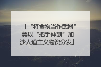 “将食物当作武器” 美以“把手伸到”加沙人道主义物资分发