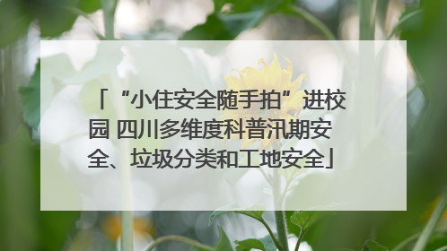 “小住安全随手拍”进校园 四川多维度科普汛期安全、垃圾分类和工地安全