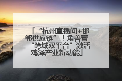 “杭州直播间+邯郸供应链”！角兽营“跨域双平台”激活鸡泽产业新动能