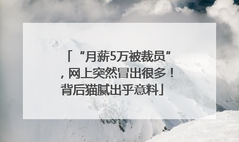 “月薪5万被裁员”，网上突然冒出很多！背后猫腻出乎意料