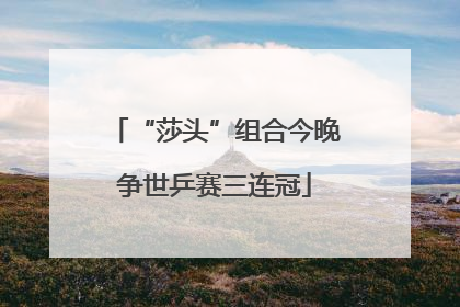 “莎头”组合今晚争世乒赛三连冠