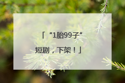 “1胎99子”短剧，下架！
