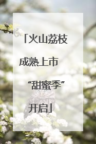 火山荔枝成熟上市 “甜蜜季”开启