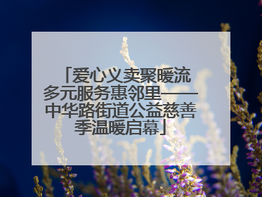 爱心义卖聚暖流 多元服务惠邻里——中华路街道公益慈善季温暖启幕