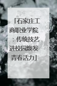 石家庄工商职业学院：传统技艺进校园焕发青春活力