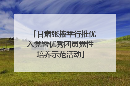 甘肃张掖举行推优入党暨优秀团员党性培养示范活动