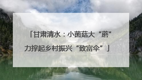 甘肃清水：小菌菇大“蘑”力撑起乡村振兴“致富伞”