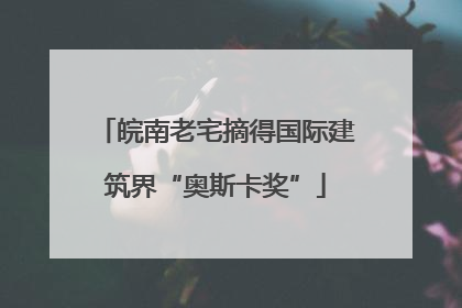 皖南老宅摘得国际建筑界“奥斯卡奖”