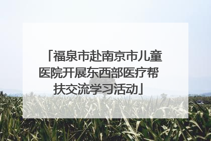 福泉市赴南京市儿童医院开展东西部医疗帮扶交流学习活动