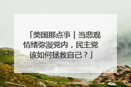 美国那点事｜当悲观情绪弥漫党内，民主党该如何拯救自己？