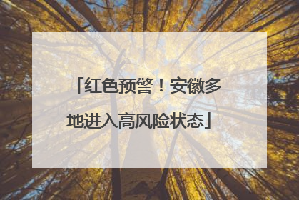 红色预警！安徽多地进入高风险状态