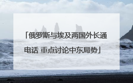 俄罗斯与埃及两国外长通电话 重点讨论中东局势