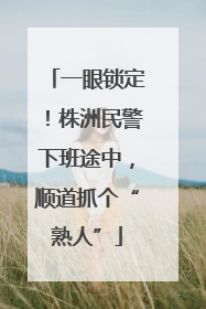 一眼锁定！株洲民警下班途中，顺道抓个“熟人”