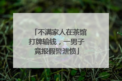 不满家人在茶馆打牌输钱，一男子竟报假警泄愤