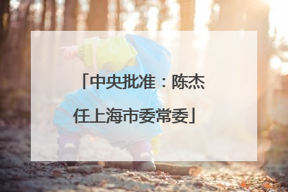 中央批准：陈杰任上海市委常委