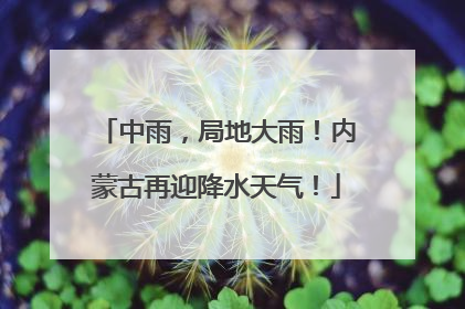中雨，局地大雨！内蒙古再迎降水天气！