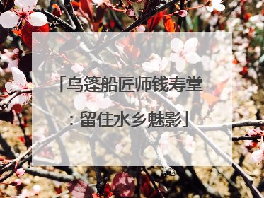 乌篷船匠师钱寿堂：留住水乡魅影