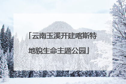 云南玉溪开建喀斯特地貌生命主题公园