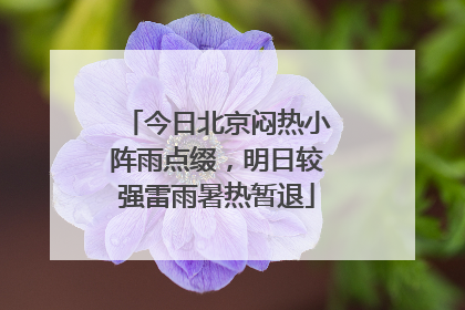 今日北京闷热小阵雨点缀，明日较强雷雨暑热暂退