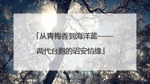 从青梅香到海洋蓝——两代台胞的诏安情缘