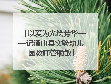 以爱为光绘芳华——记通山县实验幼儿园教师管聪敏