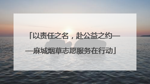 以责任之名，赴公益之约——麻城烟草志愿服务在行动