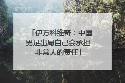 伊万科维奇：中国男足出局自己会承担非常大的责任