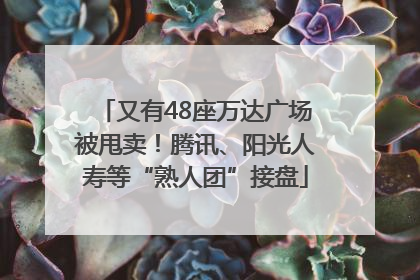 又有48座万达广场被甩卖！腾讯、阳光人寿等“熟人团”接盘