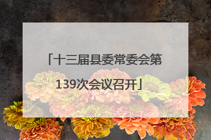 十三届县委常委会第139次会议召开