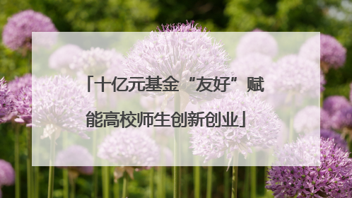 十亿元基金“友好”赋能高校师生创新创业