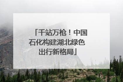 千站万枪！中国石化构建湖北绿色出行新格局