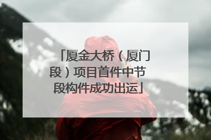 厦金大桥（厦门段）项目首件中节段构件成功出运