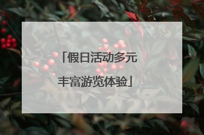 假日活动多元 丰富游览体验