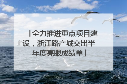全力推进重点项目建设，浙江路产城交出半年度亮眼成绩单