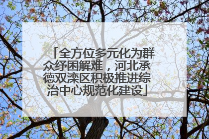 全方位多元化为群众纾困解难，河北承德双滦区积极推进综治中心规范化建设