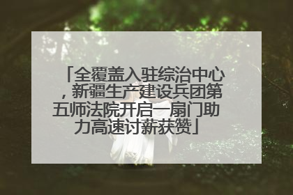全覆盖入驻综治中心，新疆生产建设兵团第五师法院开启一扇门助力高速讨薪获赞