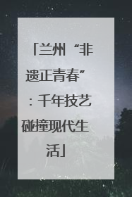 兰州“非遗正青春”：千年技艺碰撞现代生活