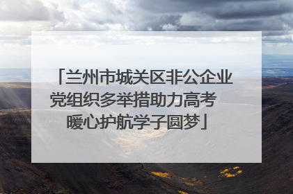 兰州市城关区非公企业党组织多举措助力高考 暖心护航学子圆梦