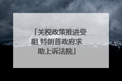 关税政策推进受阻 特朗普政府求助上诉法院