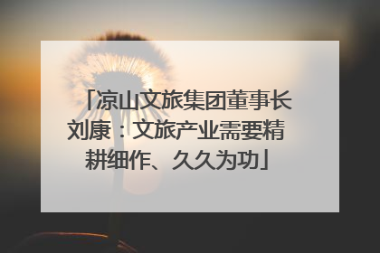 凉山文旅集团董事长刘康：文旅产业需要精耕细作、久久为功