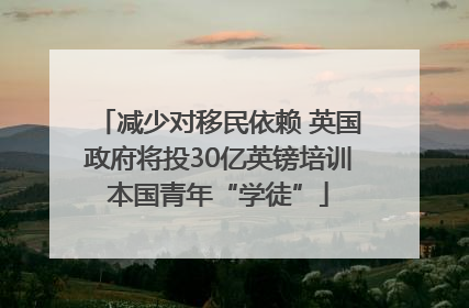 减少对移民依赖 英国政府将投30亿英镑培训本国青年“学徒”