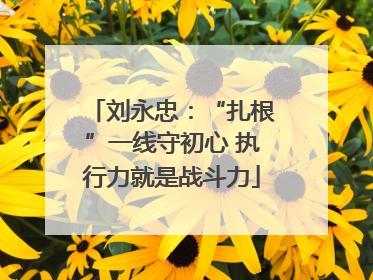 刘永忠：“扎根”一线守初心 执行力就是战斗力