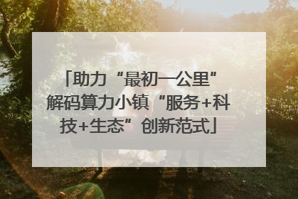 助力“最初一公里” 解码算力小镇“服务+科技+生态”创新范式