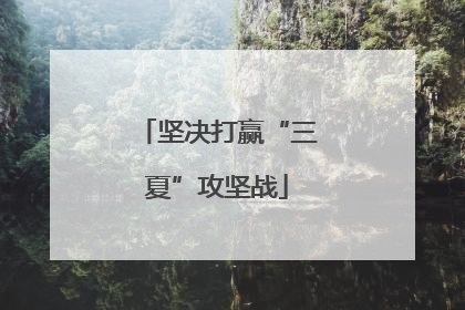 坚决打赢“三夏”攻坚战