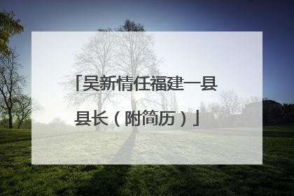 吴新情任福建一县县长（附简历）