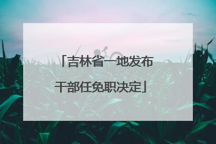 吉林省一地发布干部任免职决定